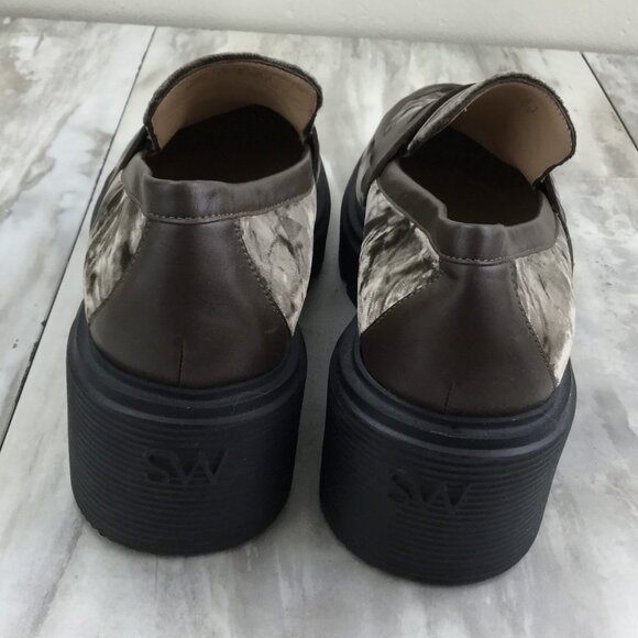 Stuart Weitzman Crushed Velvet Olive Loafers 8.5 - Picture 6 of 10